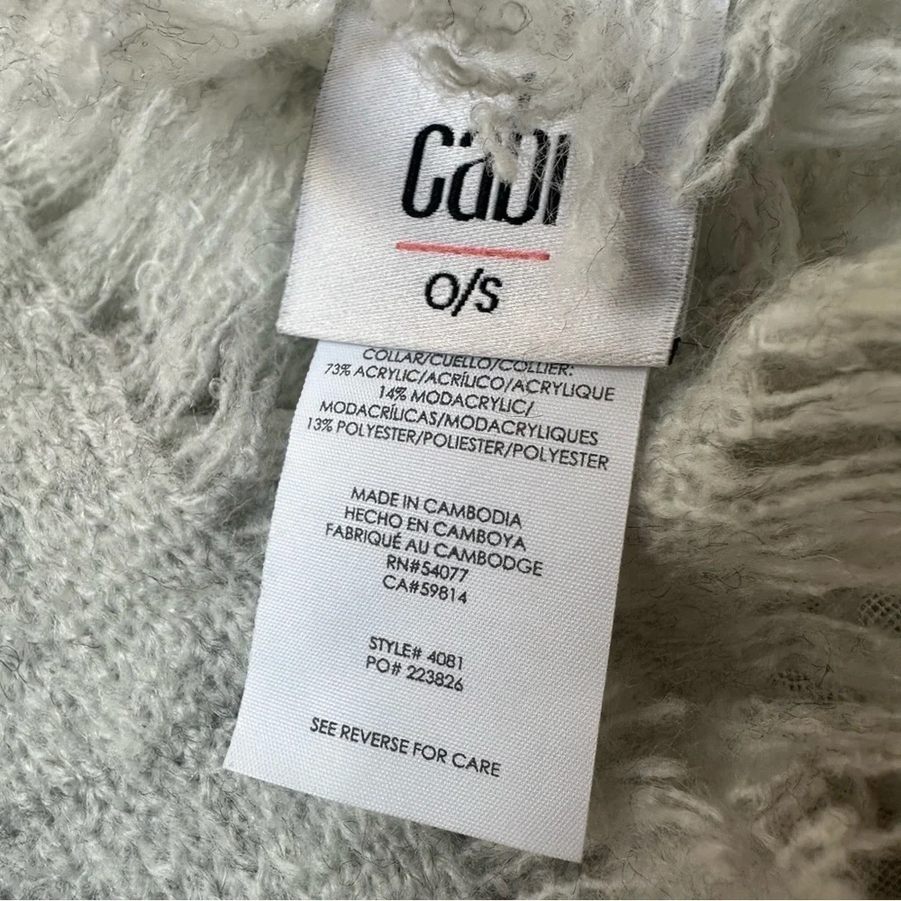 CAbi Faux Fur Wrap Shawl Gray OS